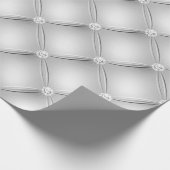 Luxury White Diamond Tufted Pattern Cadeaupapier (Hoek)