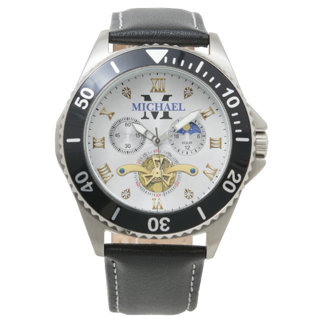 Luxury White Elegant Automatic  Horloge (Voorkant)