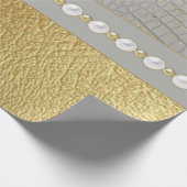 Luxury White en Gold Alligator verbergen Cadeaupapier (Hoek)