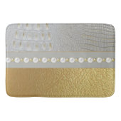 Luxury White en Gold Alligator Verbergen parels Badmat (Voorkant)