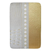 Luxury White en Gold Alligator Verbergen parels Badmat (Voorkant Verticaal)