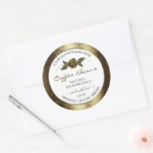 Luxury White en Gold Brown Glitter Product Labels (Envelop)