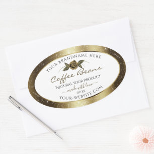 Luxury White en Gold Brown Glitter Product Labels