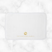 Luxury White en Gold-gepersonaliseerd monogram Badmat