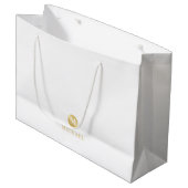 Luxury White en Gold-gepersonaliseerd monogram Groot Cadeauzakje (Voorkant Gekanteld)