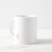 Luxury White en Gold-gepersonaliseerd monogram Koffiemok (Voorkant links)