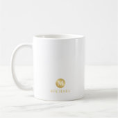 Luxury White en Gold-gepersonaliseerd monogram Koffiemok (Links)