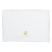 Luxury White en Gold-gepersonaliseerd monogram Kussensloop (Voorkant)