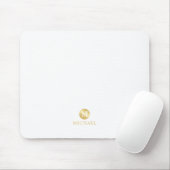 Luxury White en Gold-gepersonaliseerd monogram Muismat (Met muis)