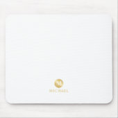 Luxury White en Gold-gepersonaliseerd monogram Muismat (Voorkant)