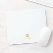 Luxury White en Gold-gepersonaliseerd monogram Muismat