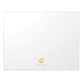 Luxury White en Gold-gepersonaliseerd monogram Notitieblok (Voorkant)