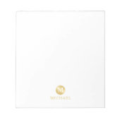 Luxury White en Gold-gepersonaliseerd monogram Notitieblok (Voorkant)