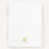 Luxury White en Gold-gepersonaliseerd monogram Notitieboek (Voorkant)