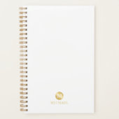 Luxury White en Gold-gepersonaliseerd monogram Planner (Voorkant)