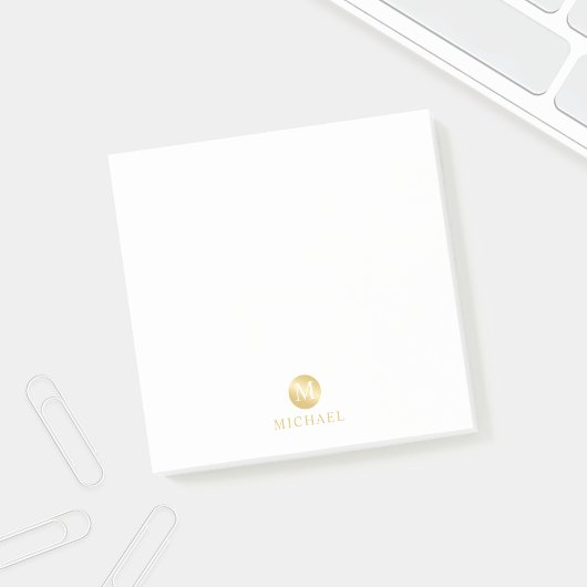 Luxury White en Gold-gepersonaliseerd monogram Post-it® Notes