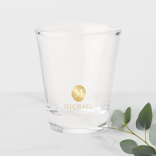 Luxury White en Gold-gepersonaliseerd monogram Shot Glas