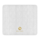 Luxury White en Gold-gepersonaliseerd monogram Snijplank (Voorkant)