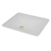 Luxury White en Gold-gepersonaliseerd monogram Snijplank (Hoek)