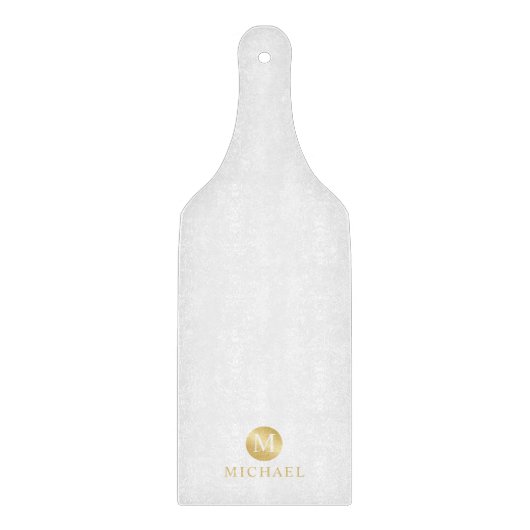 Luxury White en Gold-gepersonaliseerd monogram Snijplank (Voorkant)