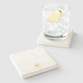 Luxury White en Gold-gepersonaliseerd monogram Stenen Onderzetter (Zijkant)