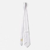 Luxury White en Gold-gepersonaliseerd monogram Stropdas (Achterkant)