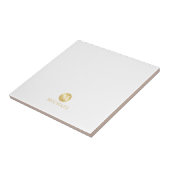 Luxury White en Gold-gepersonaliseerd monogram Tegeltje (Zijkant)