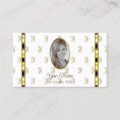 Luxury White en Gold met gepatterde foto's Visitekaartje (Voorkant)