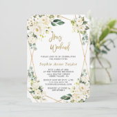 Luxury White Floral Gold Bachelorette Weekend Kaart (Staand voorkant)