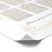 Luxury White Flowers Gold Baptism Seating Chart Poster (Hoek)