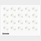 Luxury White Flowers Gold Christening Ronde Sticker (Vel)