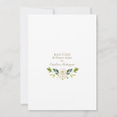 Luxury White Flowers Spain 1st Birthday Baptisme Kaart (Achterkant)