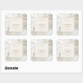 Luxury White Gold Agate Elegant Beige Candle Label (Vel)