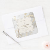 Luxury White Gold Agate Elegant Beige Candle Label (Envelop)