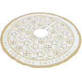 LUXURY WHITE & GOLD CHRISTMAS DAMASK PERSONALISEER KERSTBOOM ROK (Gekanteld)