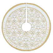 LUXURY WHITE & GOLD CHRISTMAS DAMASK PERSONALISEER KERSTBOOM ROK (Voorkant)