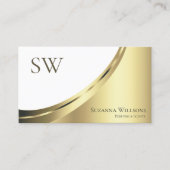 Luxury White Gold Decor met Monogram en Foto Visitekaartje (Voorkant)