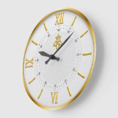 Luxury White & Gold Elegant Minimalist Grote Klok (Hoek)