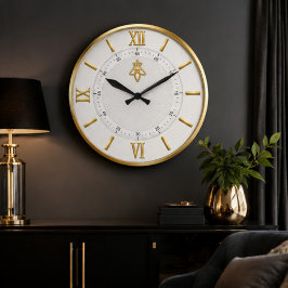 Luxury White & Gold Elegant Minimalist Grote Klok