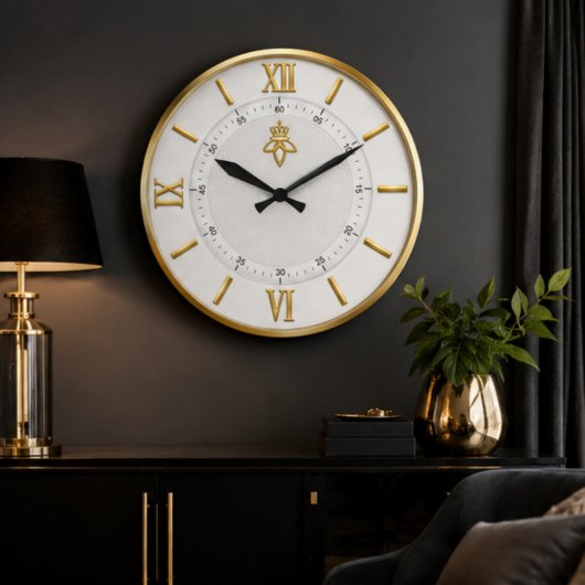 Luxury White & Gold Elegant Minimalist Grote Klok