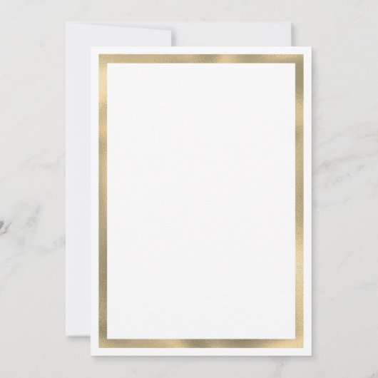 Luxury white gold geometric frame Wedding Kaart (Achterkant)