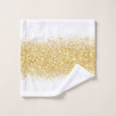 Luxury White Gold Glitter Bad Handdoek (Wasdoekje)