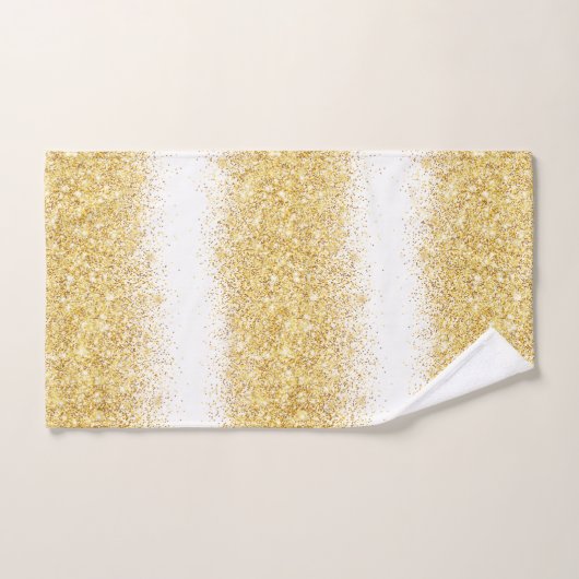 Luxury White Gold Glitter Bad Handdoek (Handdoek)
