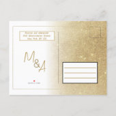 Luxury White Gold Glitter Calendar Save the Date  Aankondigingskaart (Achterkant)