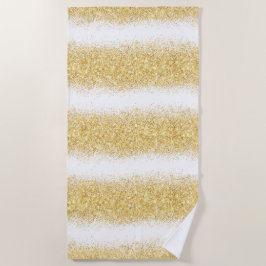 Luxury White Gold Glitter Strandlaken