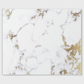 Luxury White Gold Grey Carrara Marble Stone VIP Cadeaupapier (Vlak)