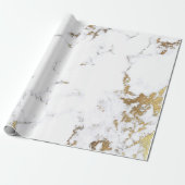 Luxury White Gold Grey Carrara Marble Stone VIP Cadeaupapier (Uitgerold)