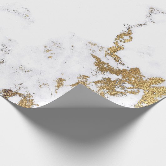 Luxury White Gold Grey Carrara Marble Stone VIP Cadeaupapier (Hoek)