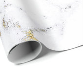 Luxury White Gold Grey Carrara Marble Stone VIP Cadeaupapier (Rol Hoek)