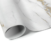 Luxury White Gold Grey Carrara Marble Stone VIP Cadeaupapier (Rol Hoek)